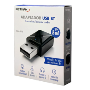 Adaptador Bluetooth USB Auto Netmak 2 en 1 NM BT8