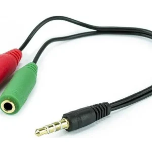 Adaptador Audio Auxiliar 2 a 1 Macho