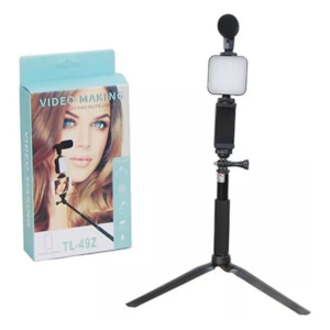 Video Making Kit Palo Selfie + Luz + Microfono AY 49Z
