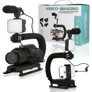 Video Making Kit Estabilizador + Luz + Microfono Para Camara AY 49U