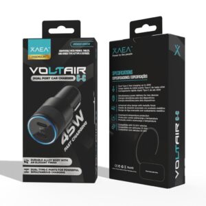 Cargador Para Auto Voltair 45w Usb y Tipo c Sin Cable