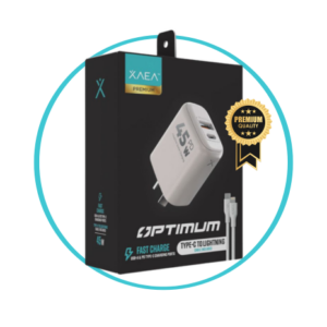 Cargador Optimun Para Celular Xaea 45w Cabezal y Cable C a Lightning